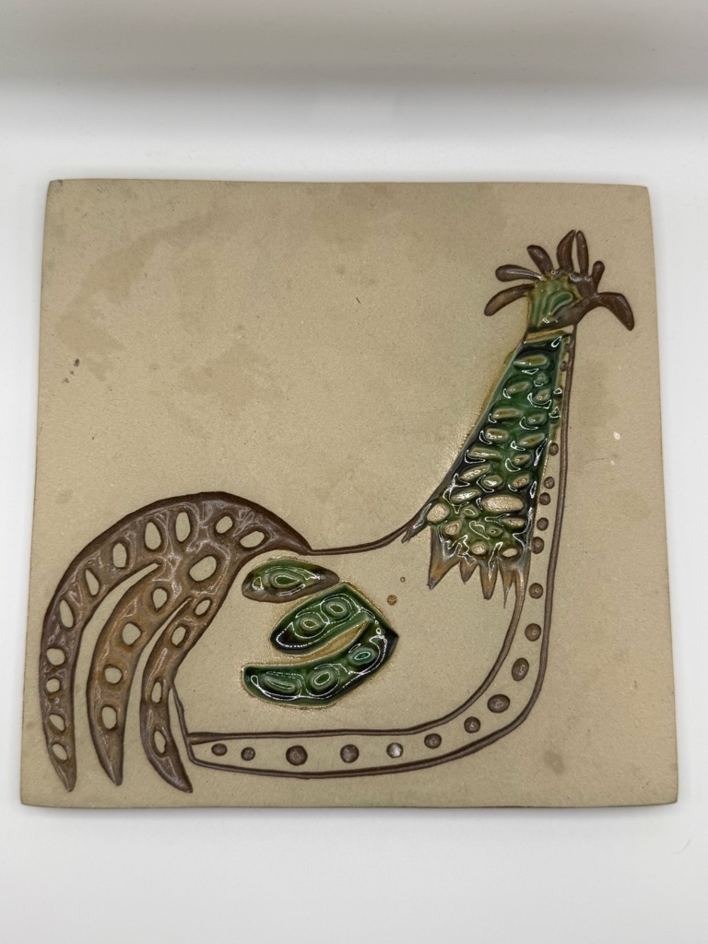 Bennington Potters Ceramic Tile / Trivet – Design #1534 by David Gil Rooster